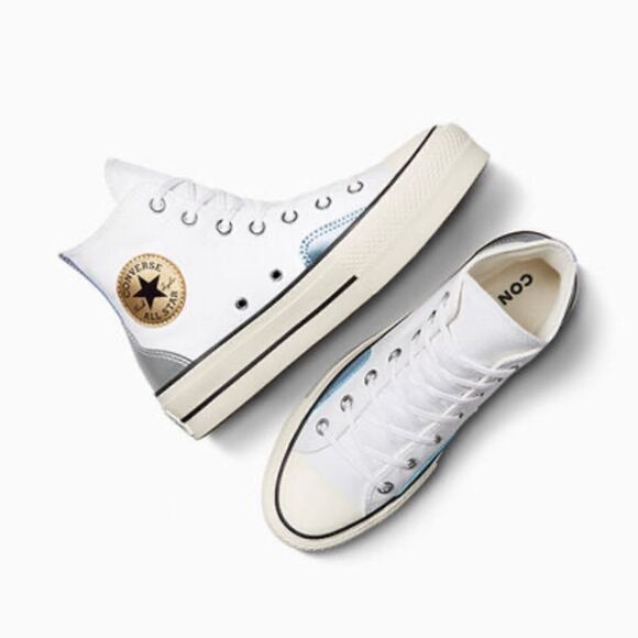 Women’s Converse All Star Lift Platform Chrome Sneaker Shoes Size 10 - Picture 13 of 15